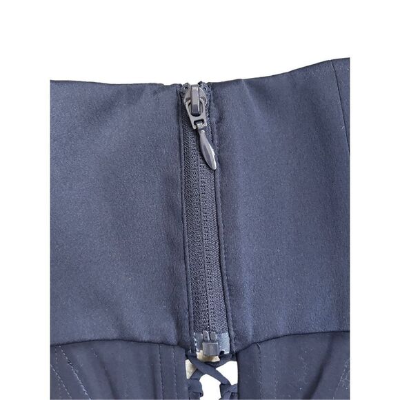 House of CB London Corset Lace Up Zip Back Stretch Navy Women's Size Large - Picture 5 of 9